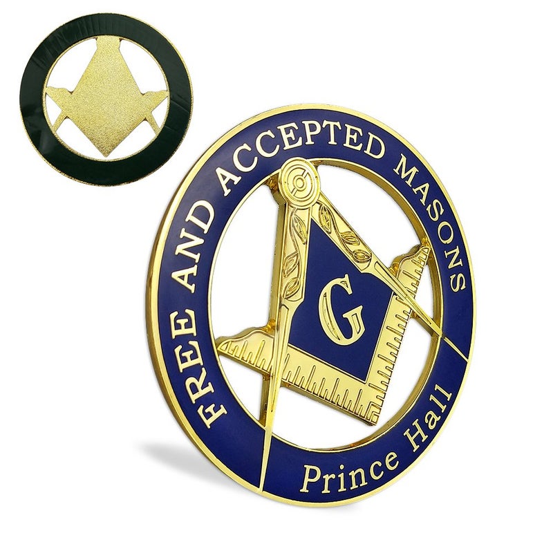 deDecoml Masonic Prince Hall Car Emblem Freemason Metal Auto Decal - Image 1